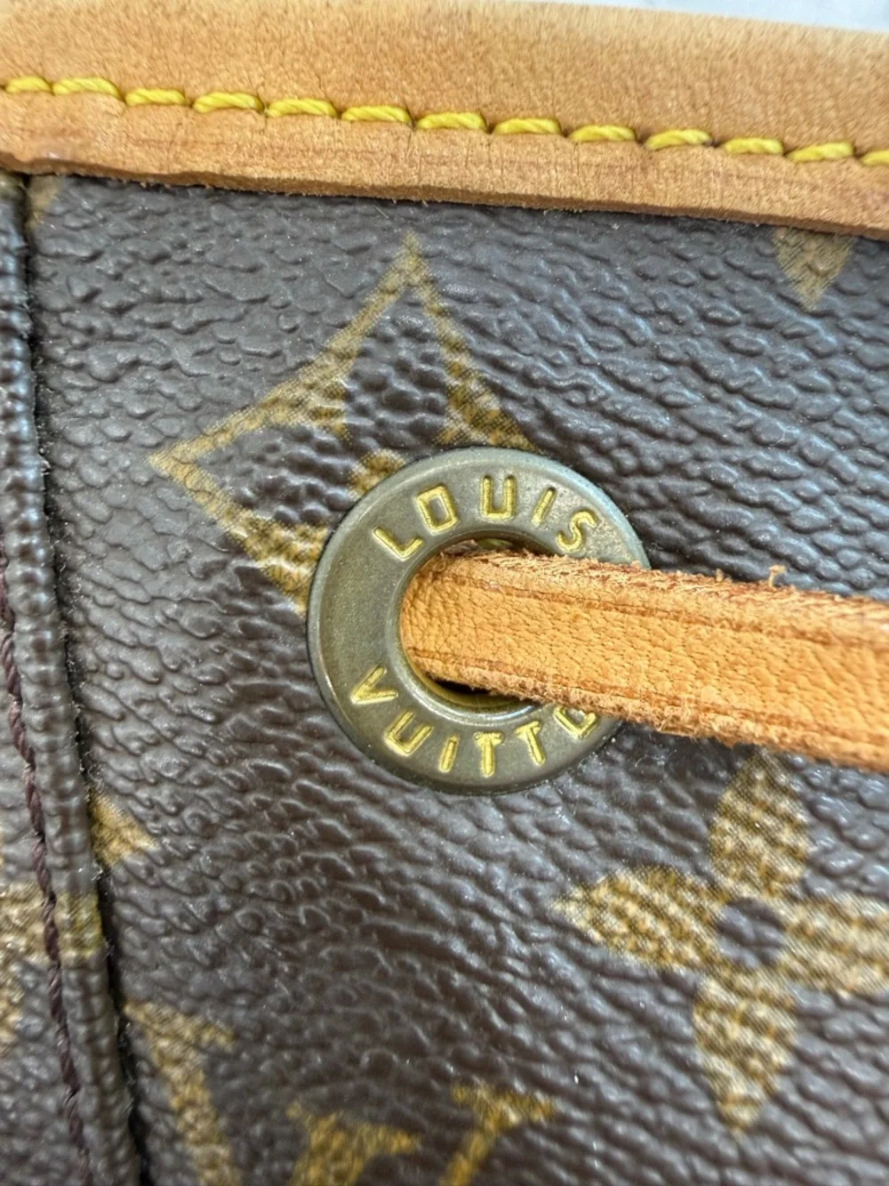 Louis Vuitton Monogram Canvas Backpack with Tan Leather Trim - Picture 6 of 8